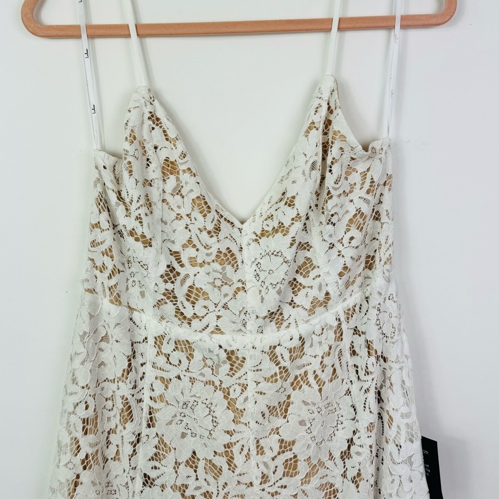 LULU'S One Wish White Lace Midi‎ Dress Size Large NWT - Picture 7 of 14